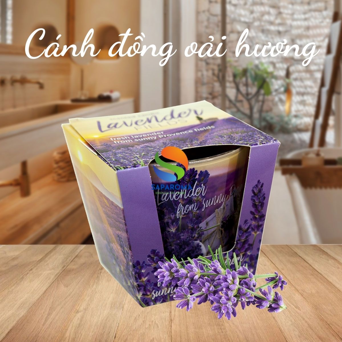 Ly nến thơm tinh dầu Bartek Lavender Fields &amp; Soap 115g QT04965 - cánh đồng oải hương, nến trang trí, thơm phòng, thư giãn, hỗ trợ khử mùi (giao mẫu ngẫu nhiên)