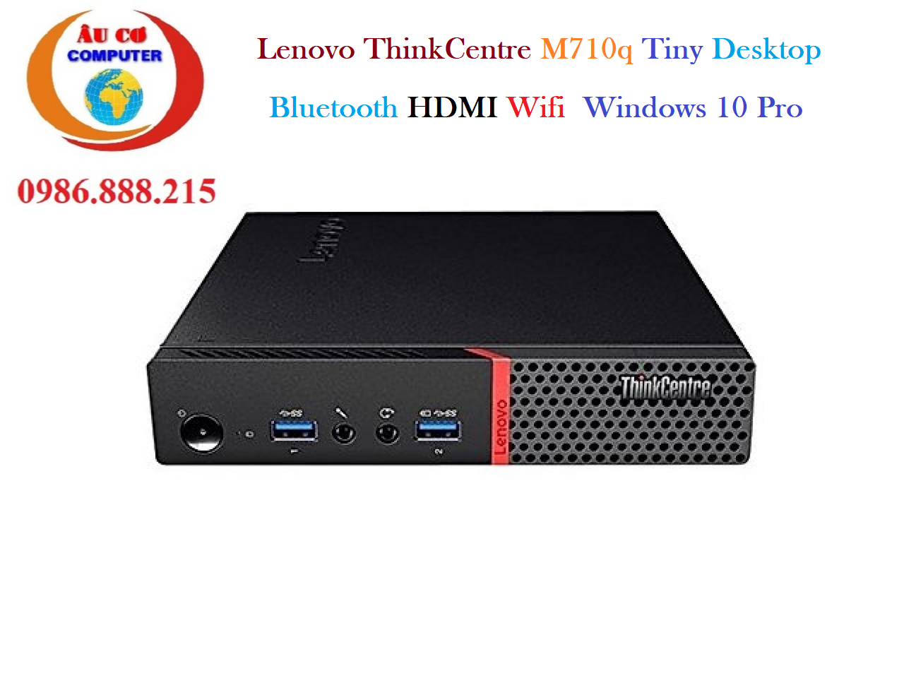 Máy tính để bàn Lenovo ThinkCentre M710q Tiny (Core i5-6500, 8GB DDR4, 256GB SSD, WiFi,Windows 10 Pro 64)– Nhỏ gọn đầy sức mạnh - HÀNG CHÍNH HÃNG