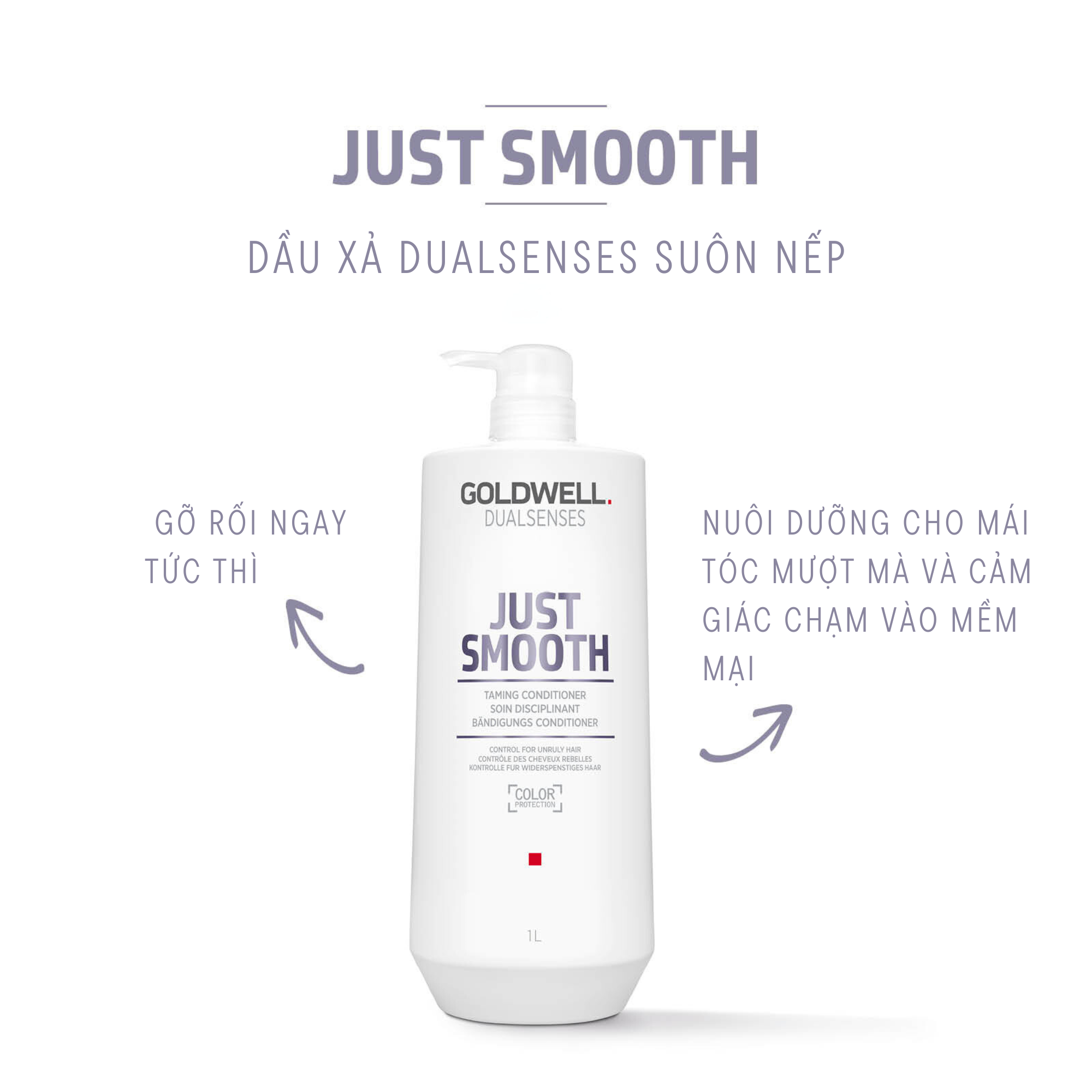 Dầu Xả Dưỡng Tóc Mềm Mượt Goldwell Just Smooth Giảm Bông Xù, Xơ Rối, Kiểm Soát Tóc Tức Thì