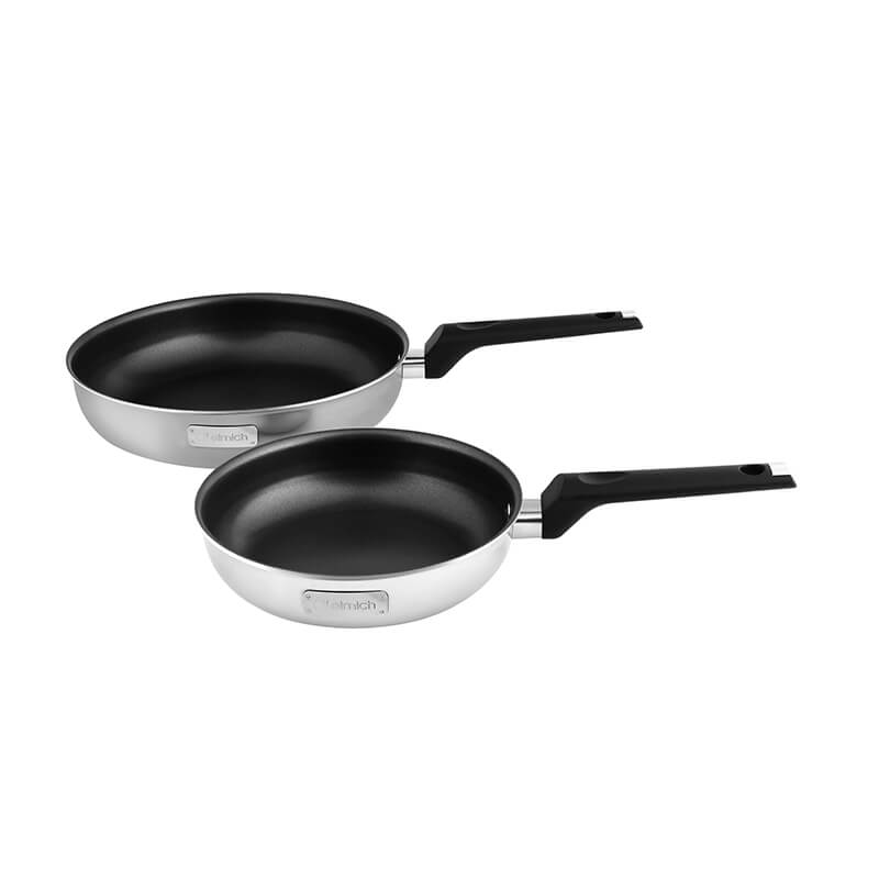 Bộ chảo inox chống dính đáy liền Elmich 2102OL size 20, 26cm, Hàng chính hãng, dùng được mọi loại bếp - JoyMall