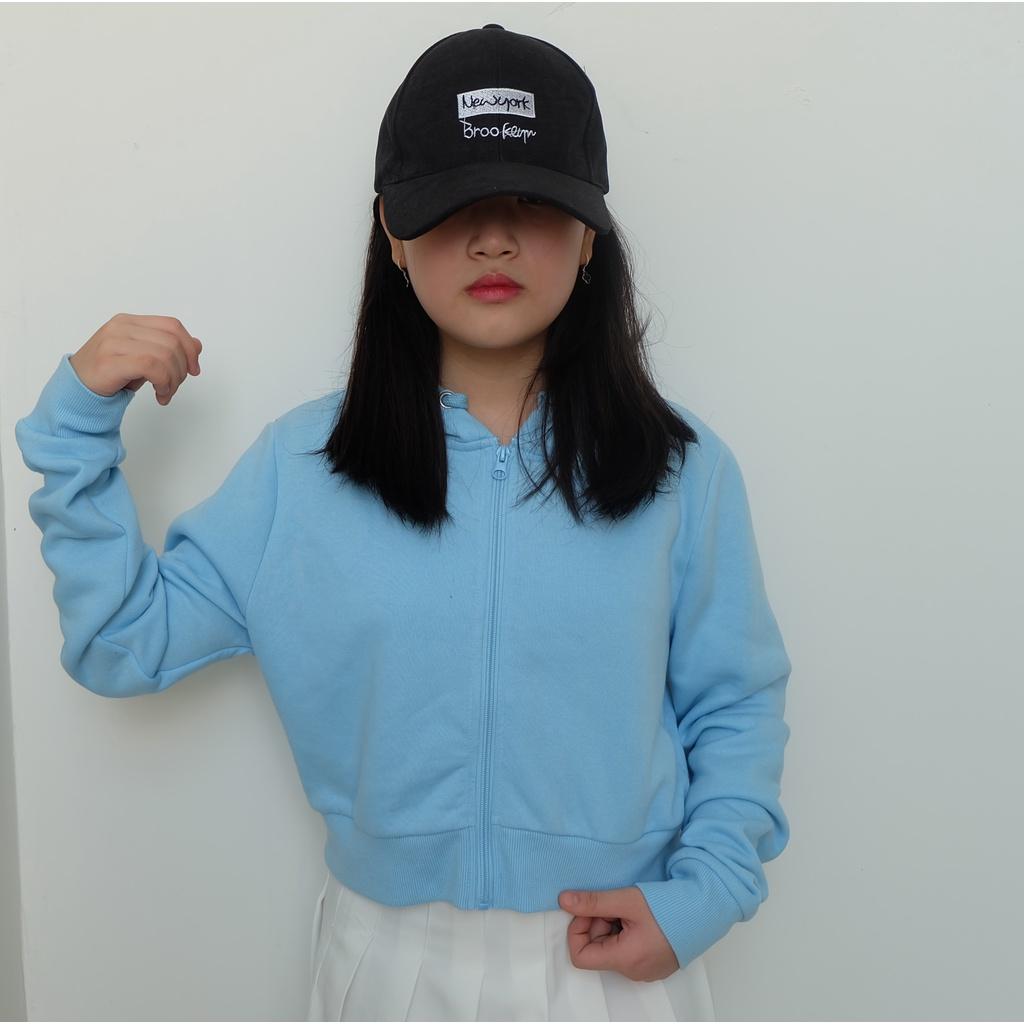 Áo khoác nữ CROPTOP có mũ và dây rút xuất dư Mỹ