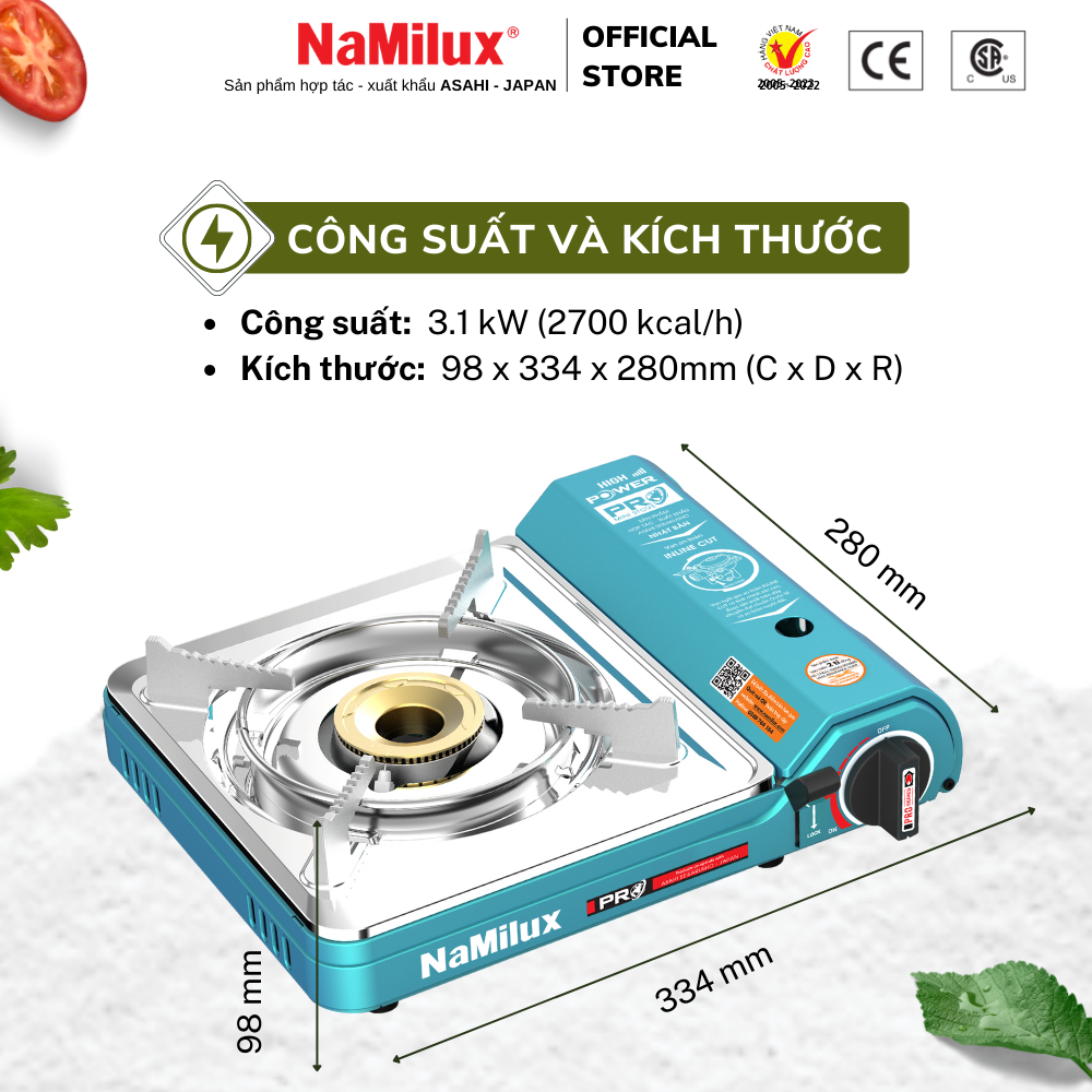 Bếp gas Mini Cao Cấp Namilux NH-P3031PS-Hàng Chính Hãng