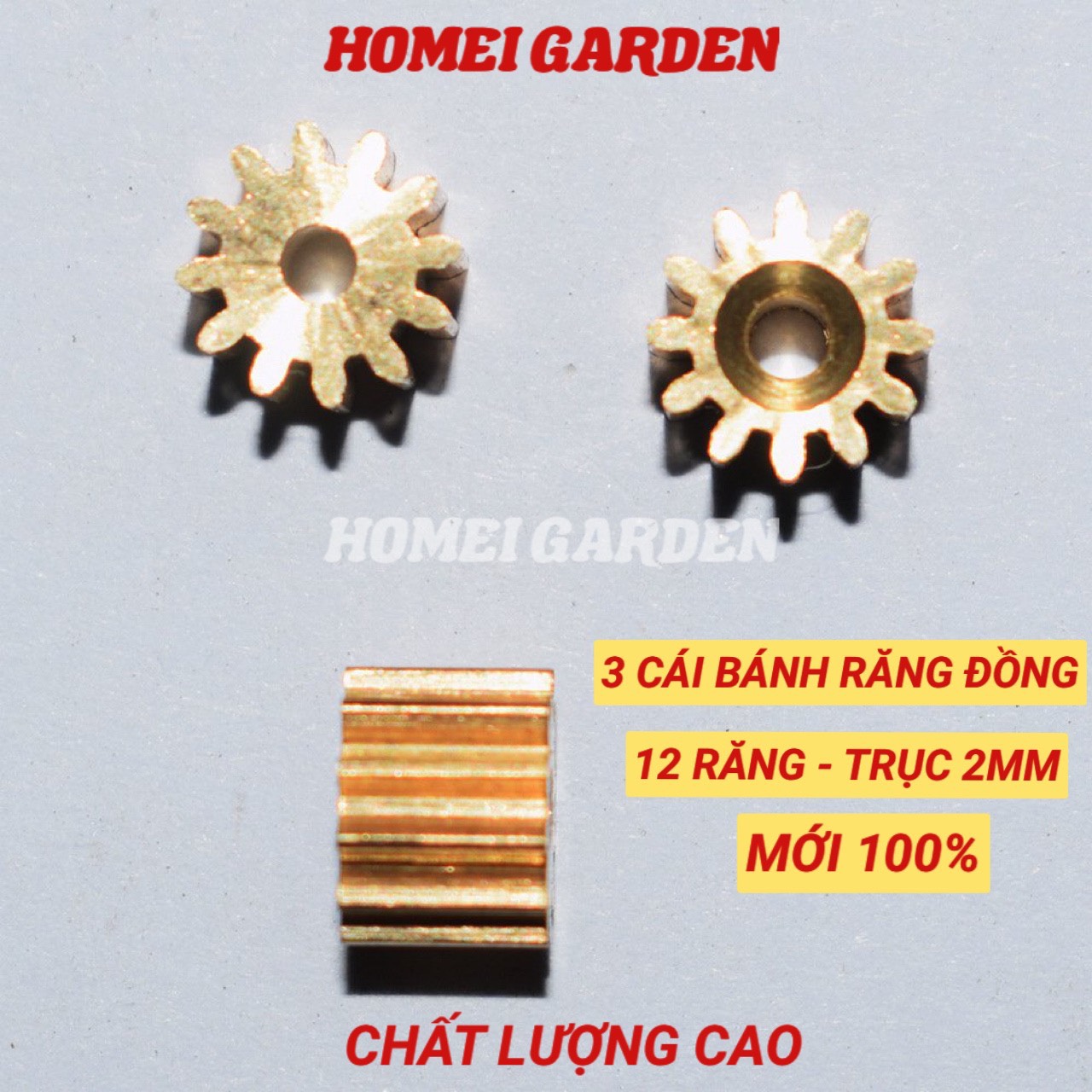 3 cái bánh răng đồng 12 răng lỗ trục 2mm dùng để nối trục động cơ mới 100% 122A - HM0073