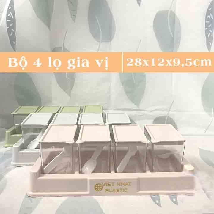 BỘ 4 HỘP ĐỰNG GIA VỊ VIỆT NHẬT