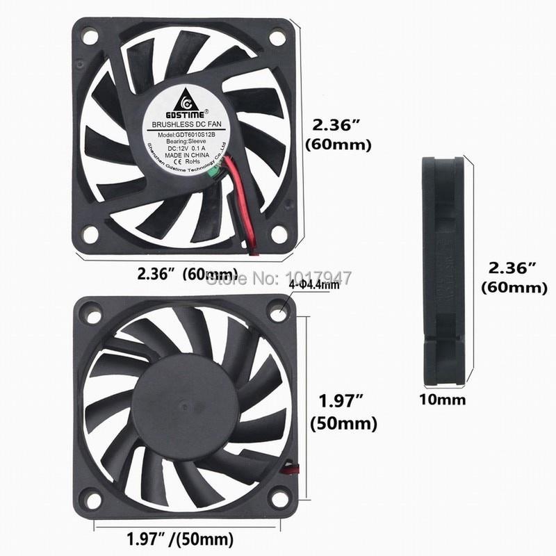 【 Ready stock 】1Pieces 6010 60mm 60*10mm DC 12V 2Pin Mini Small Cooling Fan