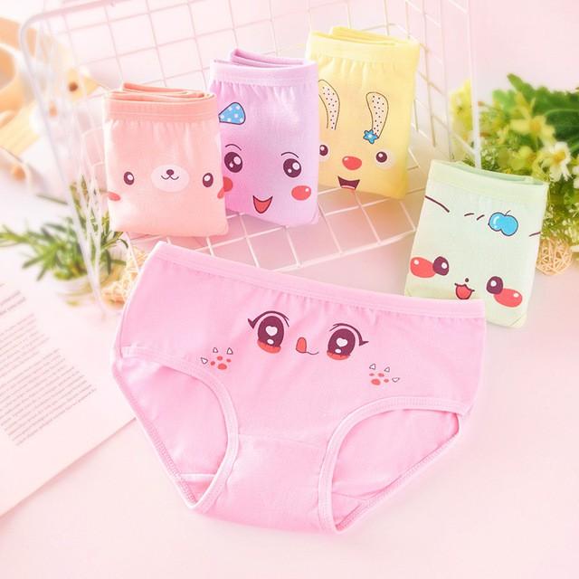 Quần chip tam giác cho bé gái, chất cotton thoáng mát, mềm mịn size 2 - 8 tuổi