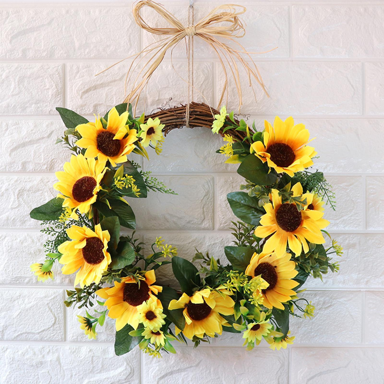Artificial Wreath, 13.8 Inch Decorative Flower Wreath