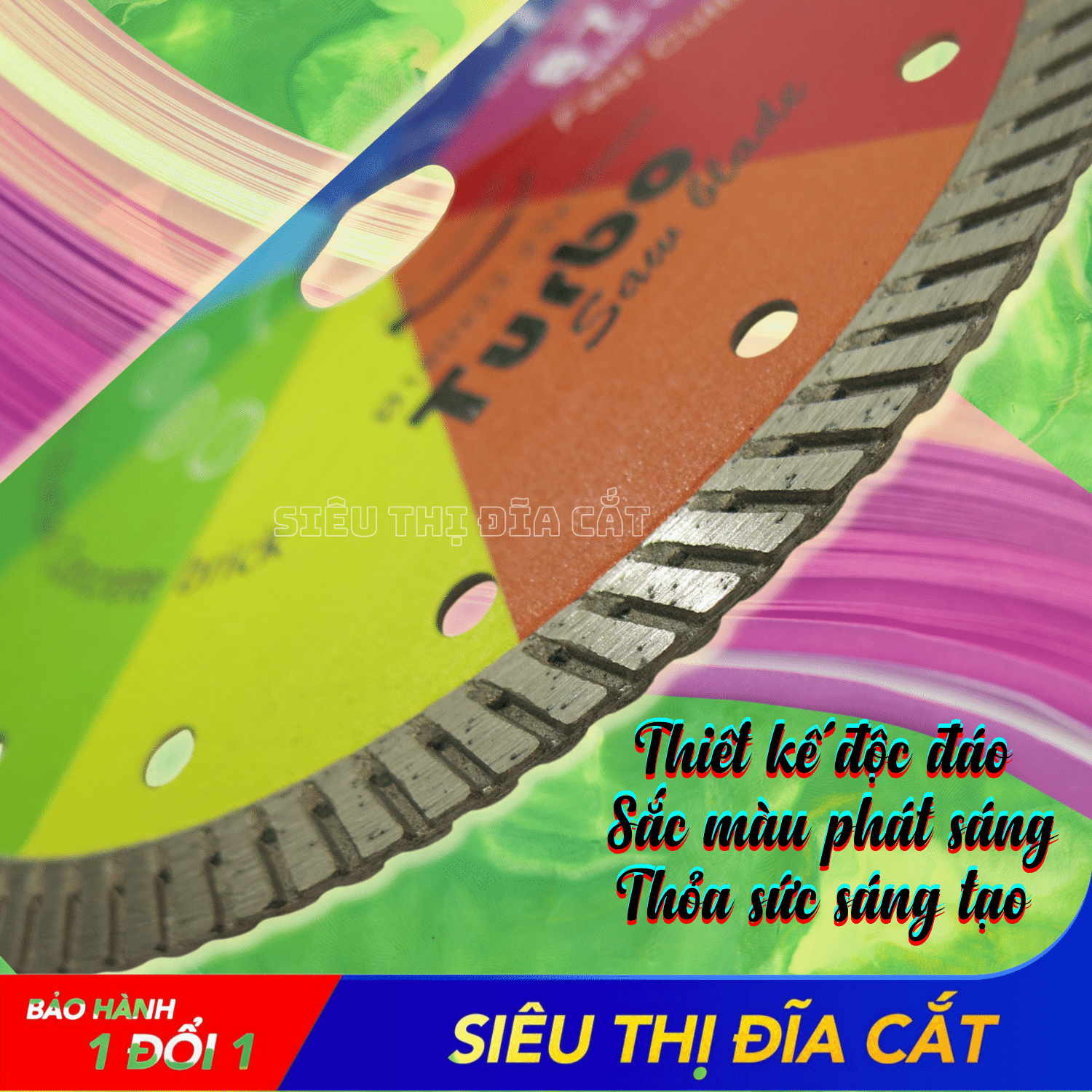 Lưỡi Cắt Đa Năng 180mm KingTom Sắc Màu - Chuyên Đá Granite, Marble