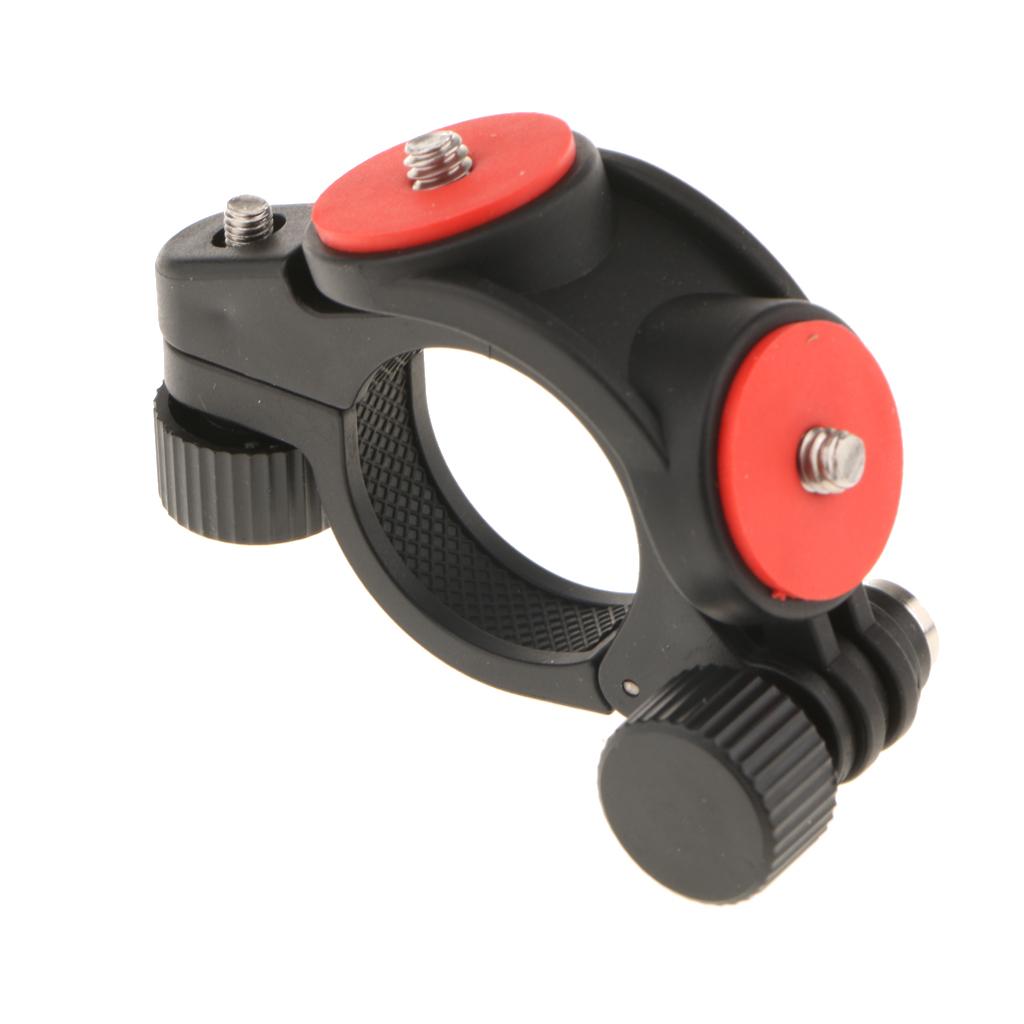 Bike Handlebar Mount Clamp Adapter With Phone Clip For Go Pro Smartphone