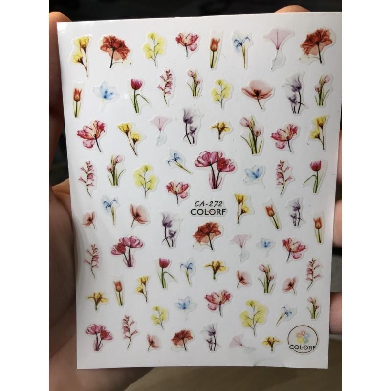 Mẫu dán Hoa , stick dán móng tay