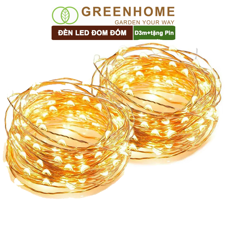 Bộ 2 Dây đèn Led đom đóm Fairy Lights 3 mét (30 bóng) dùng pin AA - tiện lợi, chịu nước, không hao điện