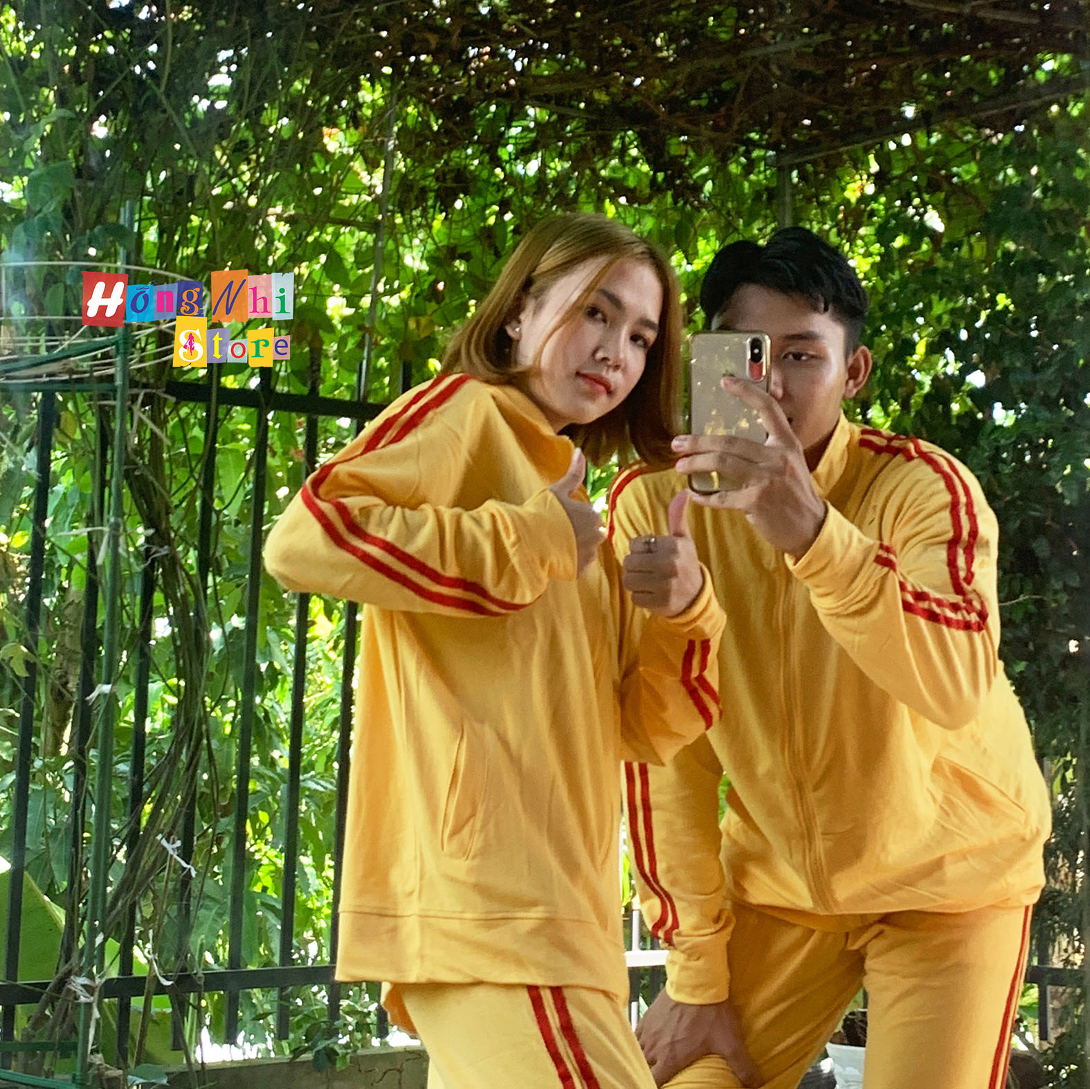 Set Bộ Thể Thao Oversize Ulzzang Unisex Áo Khoác Tay Dài Quần Jogger Dài Màu Vàng Cao Cấp - MM