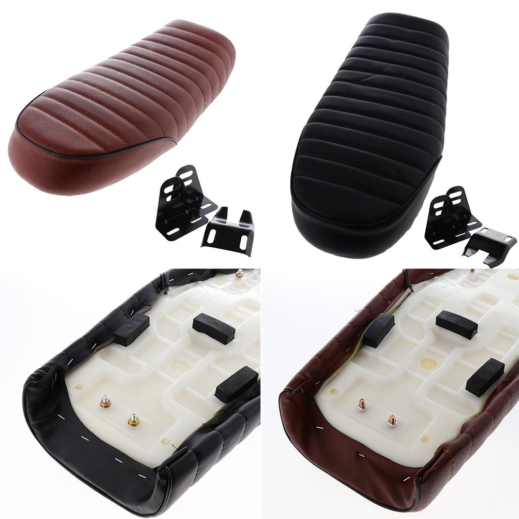 Universal Cafe Racer Seat Leatherette Flat Vintage Seat Cushion Saddle for Honda CG125