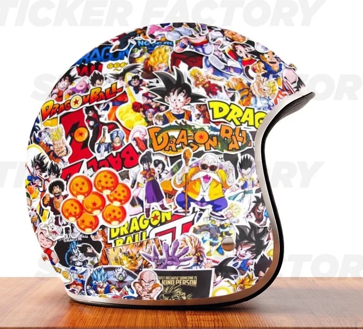 Sticker 7 viên ngọc rồng Dragon Ball trang trí mũ bảo hiểm, đàn, guitar, ukulele, điện thoại laptop
