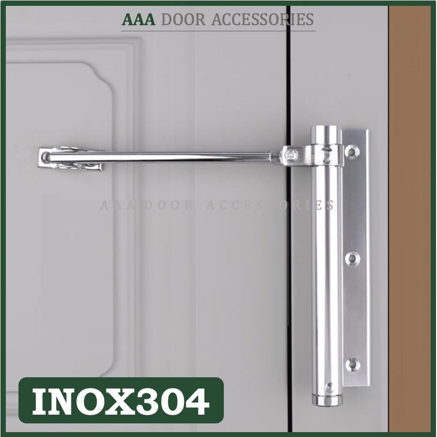 Bản lề cửa tự động INOX 304, Tay đẩy cửa dùng cho cửa nhôm, sắt, gỗ NANCB