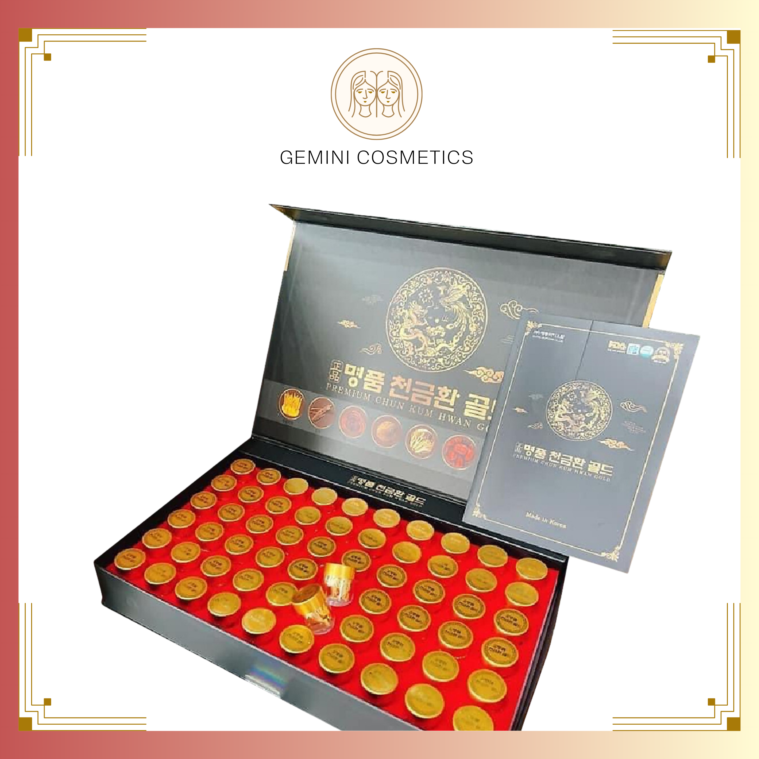 Viên uống phòng ngừa đột quỵ An cung ngưu hoàng bản premium hộp đen 60 viên Hàn Quốc