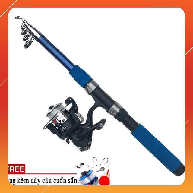 Bộ cần câu máy 2,1m kèm máy cước,phao,lưỡi,chì,chặn phao CC1 docaucagiangnam