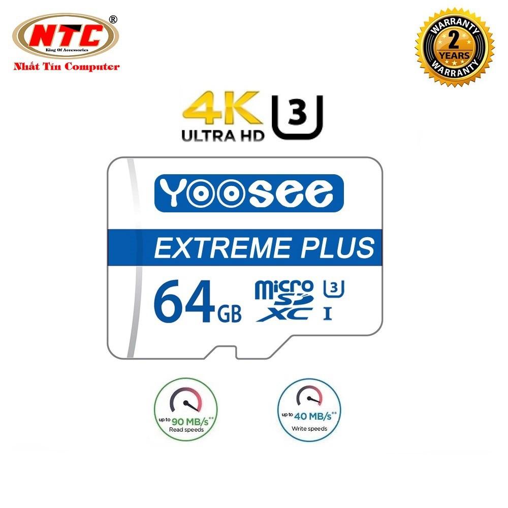 Thẻ nhớ microSDXC Yoosee Extreme Plus 64GB UHS-I U3 4K R90MB/s W40MB/s (Trắng xanh) - chuyên camera và điện thoại