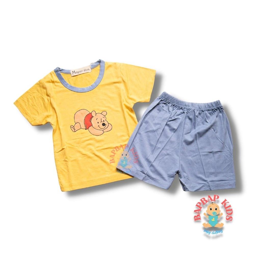 Bộ Cộc Tay Cho Bé Trai, Bé Gái BAPBAP Vải Thun Lạnh Minkymom Họa Tiết Hoạt Hình Dễ Thương, Đồ Bộ Trẻ Em Mặc Nhà CTHH