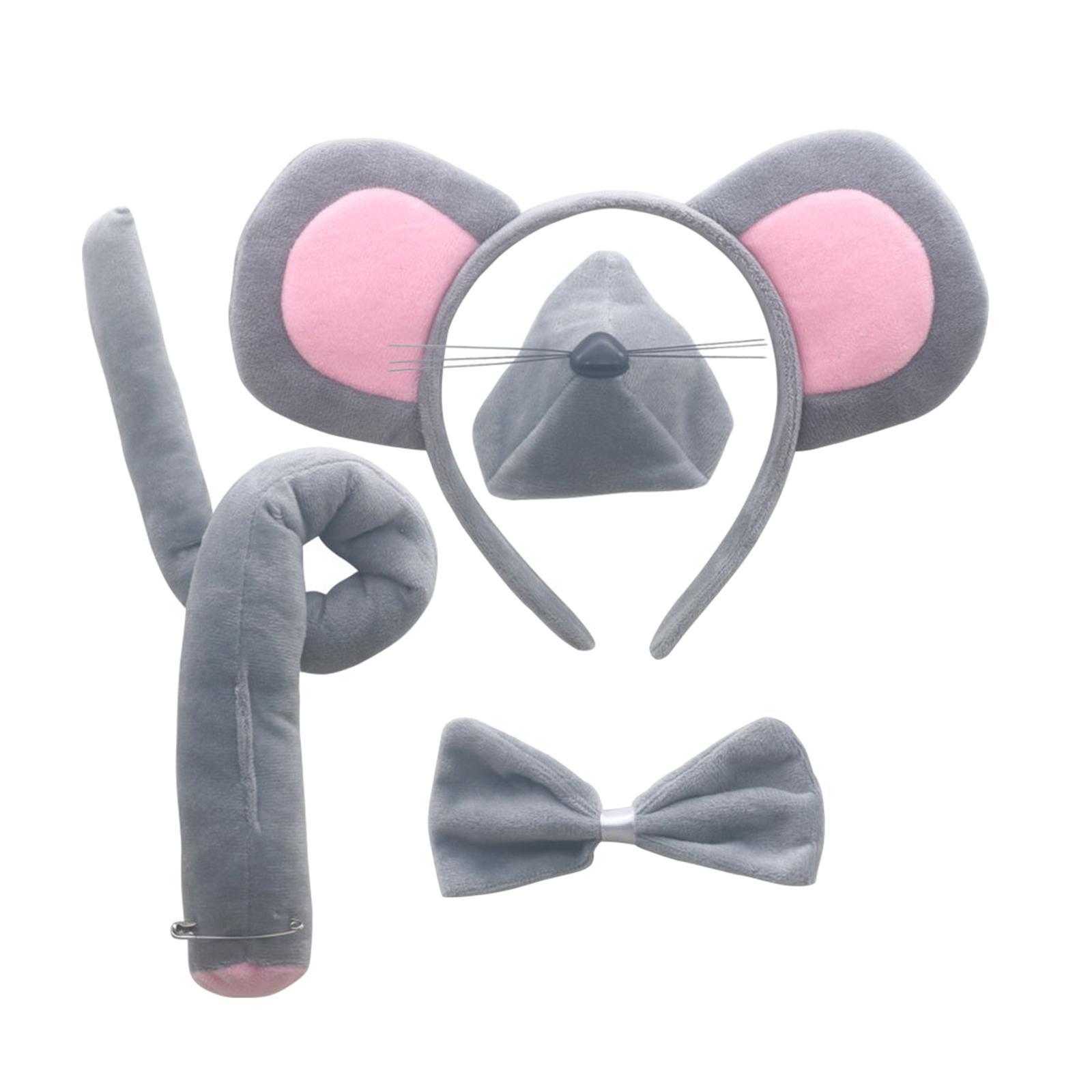 Mouse Ears Headband, Bowtieand Tail Accessories Set for Halloween Party Prom