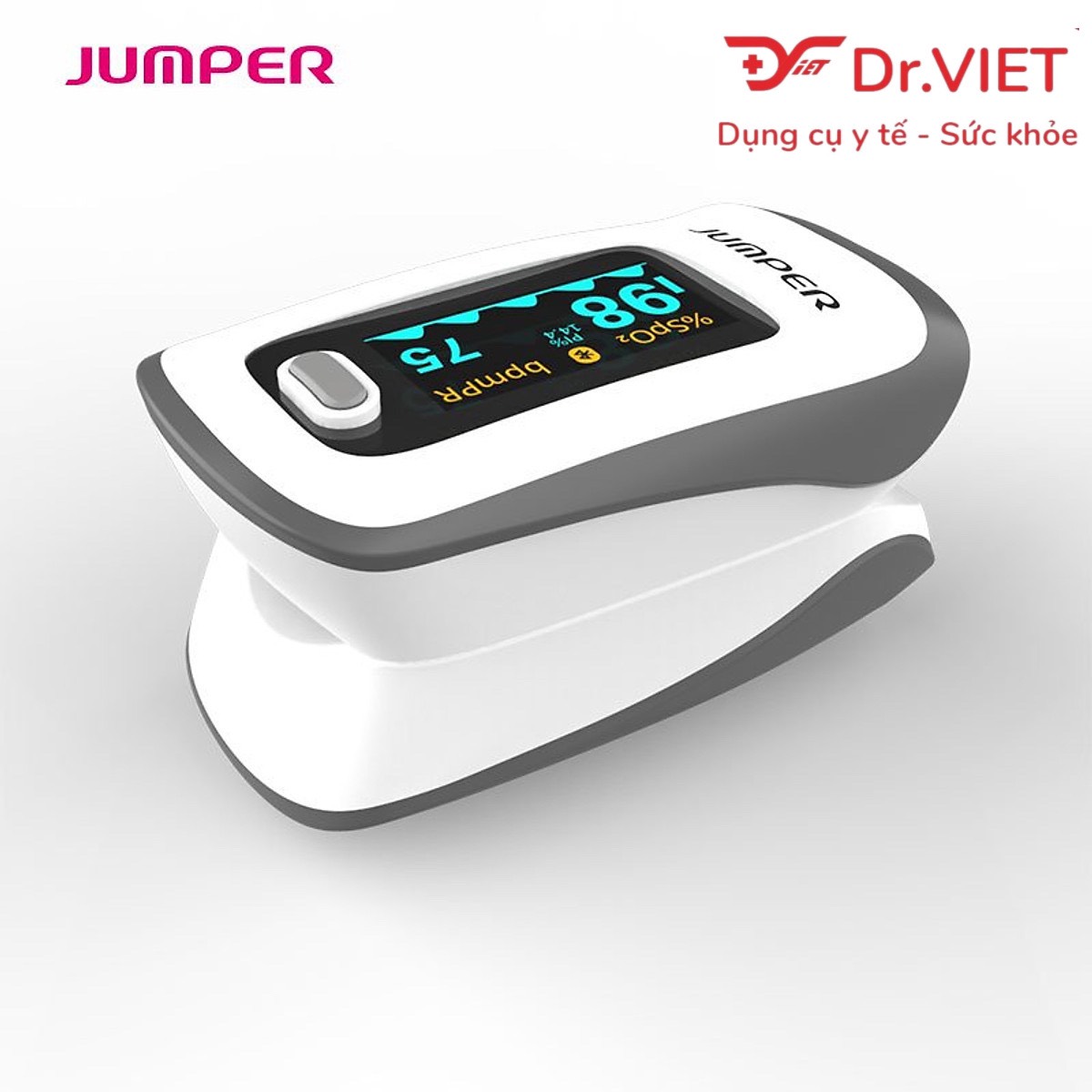 Máy đo nồng độ oxy máu và nhịp tim Jumper JPD-500F (Bluetooth) Chính hãng - Thiết kế nhỏ gọn, Sử dụng an toàn, Kết nối cùng Smartphone, Màn hình OLED