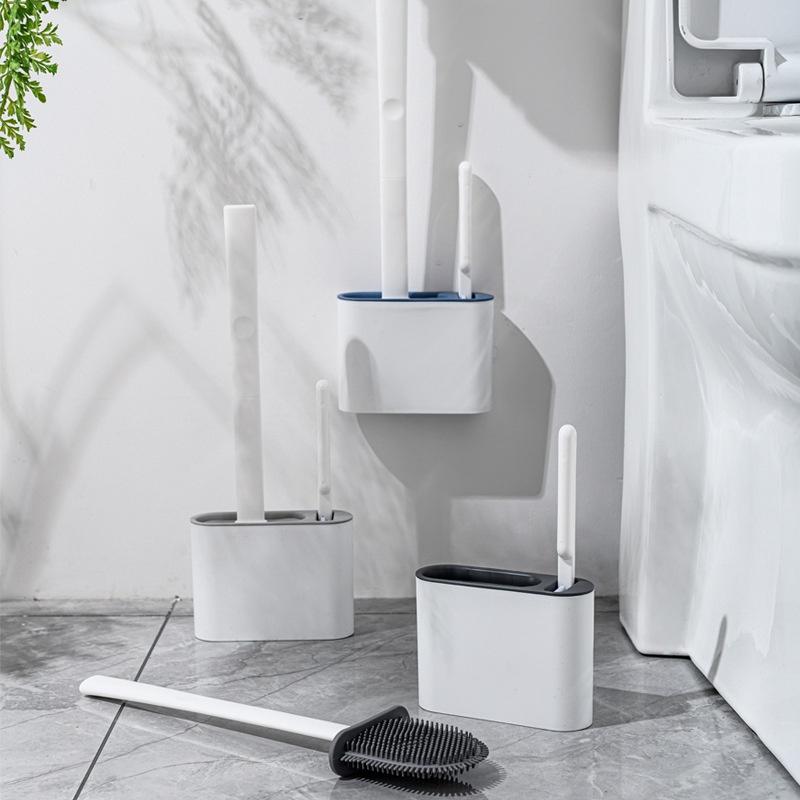 Chổi Cọ Bồn Cầu Silicon , Cọ Toilet Cao Cấp Không Xước Bề Mặt Kết Hợp Bàn Cọ Tiện Lợi