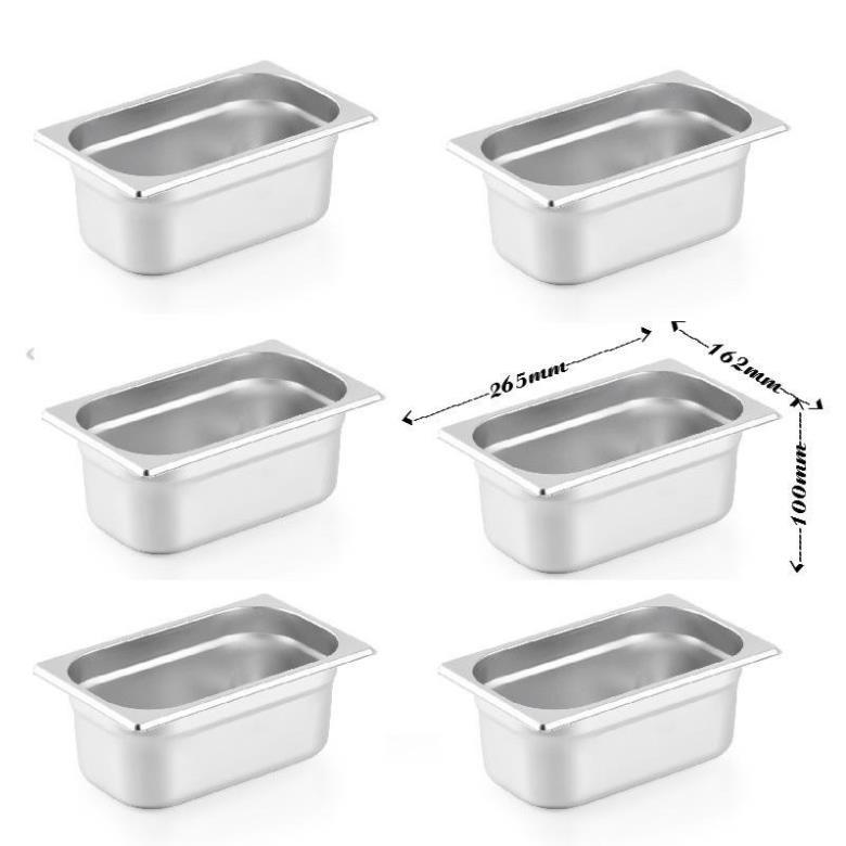 Khay đựng thực phẩm inox , đựng thạch Topping Inox 1/4