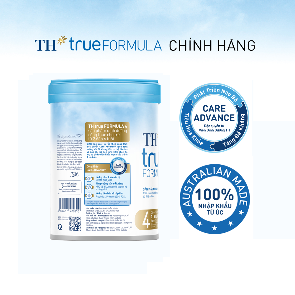 Combo 2 Sản phẩm dinh dưỡng công thức cho trẻ từ 2 đến 6 tuổi TH True Formula 4 800g