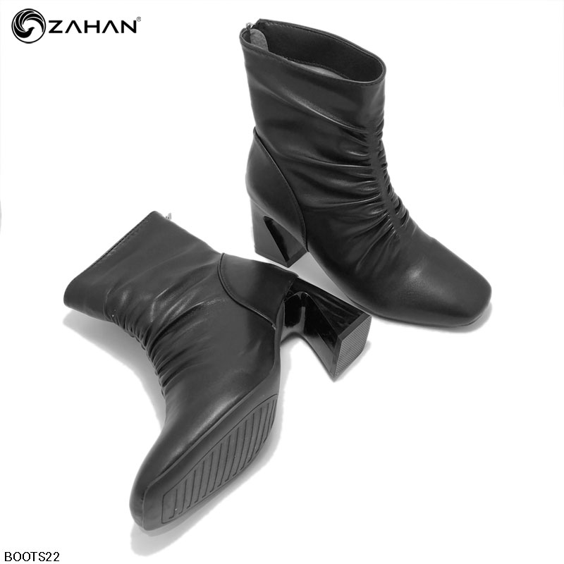 Boots nữ, 7cm, mũi vuông, nhún BOOTS23