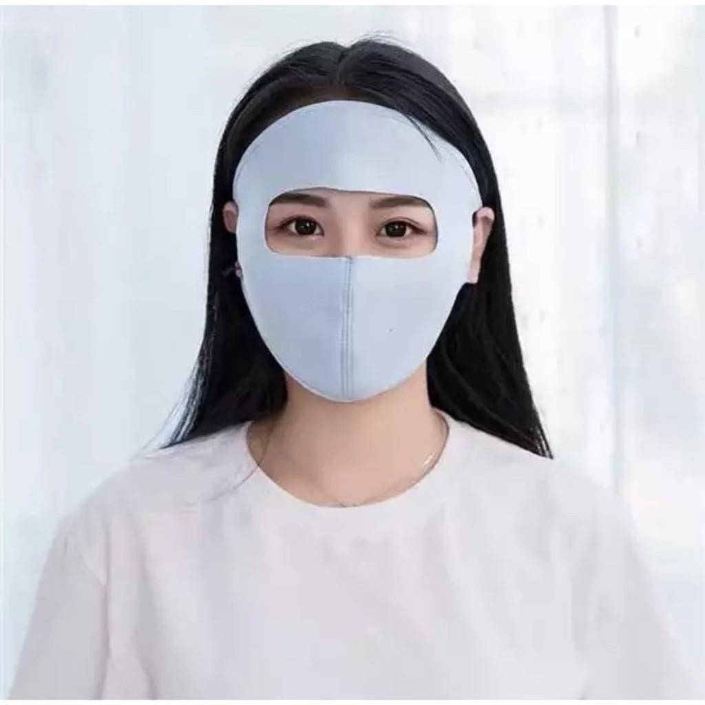 Khẩu trang Ninja chống nắng, vải thun cotton, che kín mặt, trán, thoáng mát, nhiều màu lựa chọn