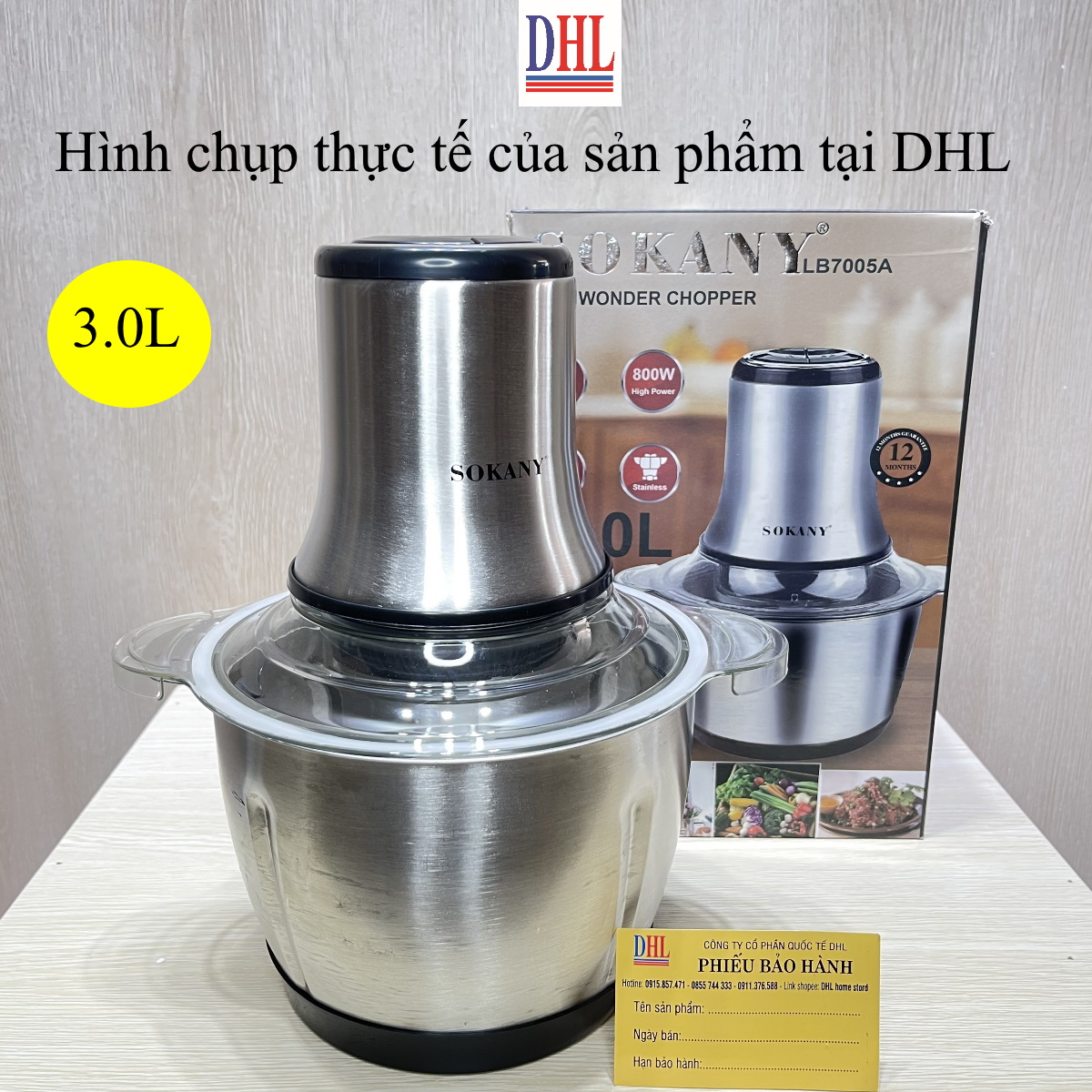 Máy xay thịt đa năng SOKANY LB7005A 3L Hàng chính hãng