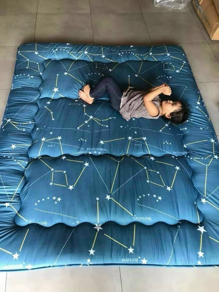 Nệm Topper Nhật Bản, Đệm Ngủ Trải Sàn Gấp Gọn Xuất Nhật, Dòng Cao Cấp, Kích Thước 1mx2m, 1m4x2m, 1m6x2m