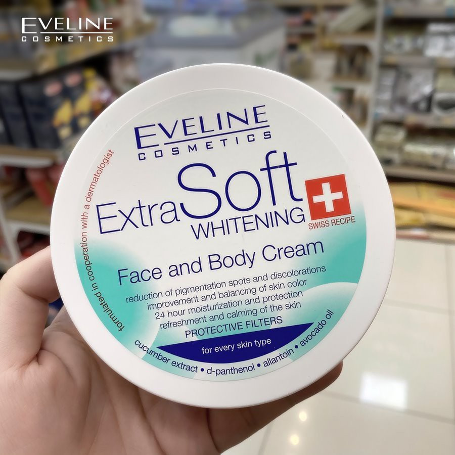 Kem Dưỡng Trắng Da Mặt Và Toàn Thân Eveline Extra Soft Whitening 175ml