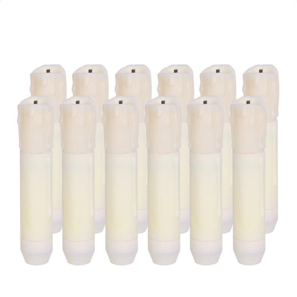 12X Sử Dụng Pin Dài Flameless Led Nến Trang Trí Lễ Cưới, Màu Trắng Ấm 105 Mm