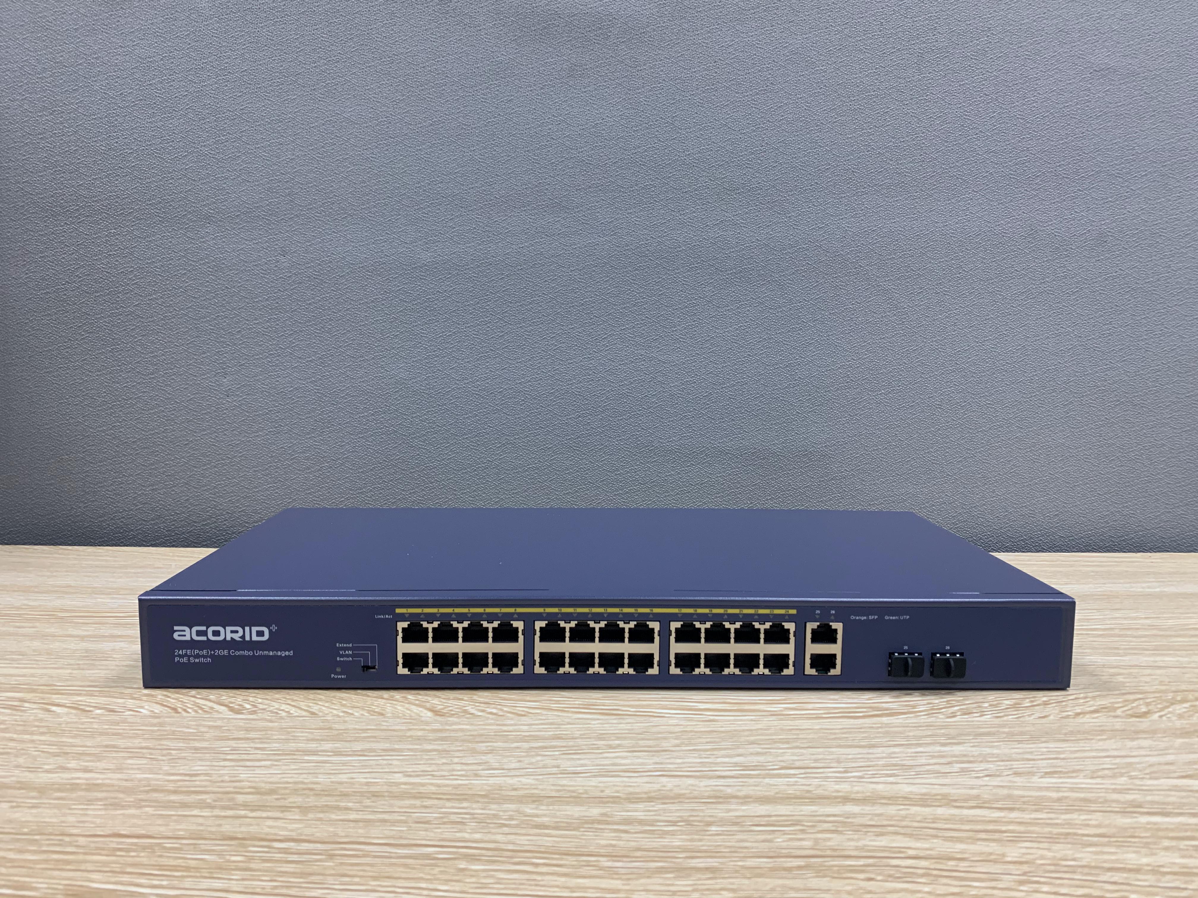 Switch PoE 24 cổng PoE x 2 cổng GE x 2 cổng SFP combo Uplink Acorid LS1724P2C-250W- Hàng nhập khẩu