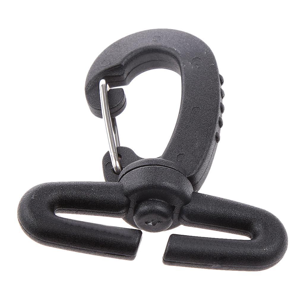 3xBlack Nylon Swivel Snap Hook Clip Backpack Bag Webbing Buckle 40mm