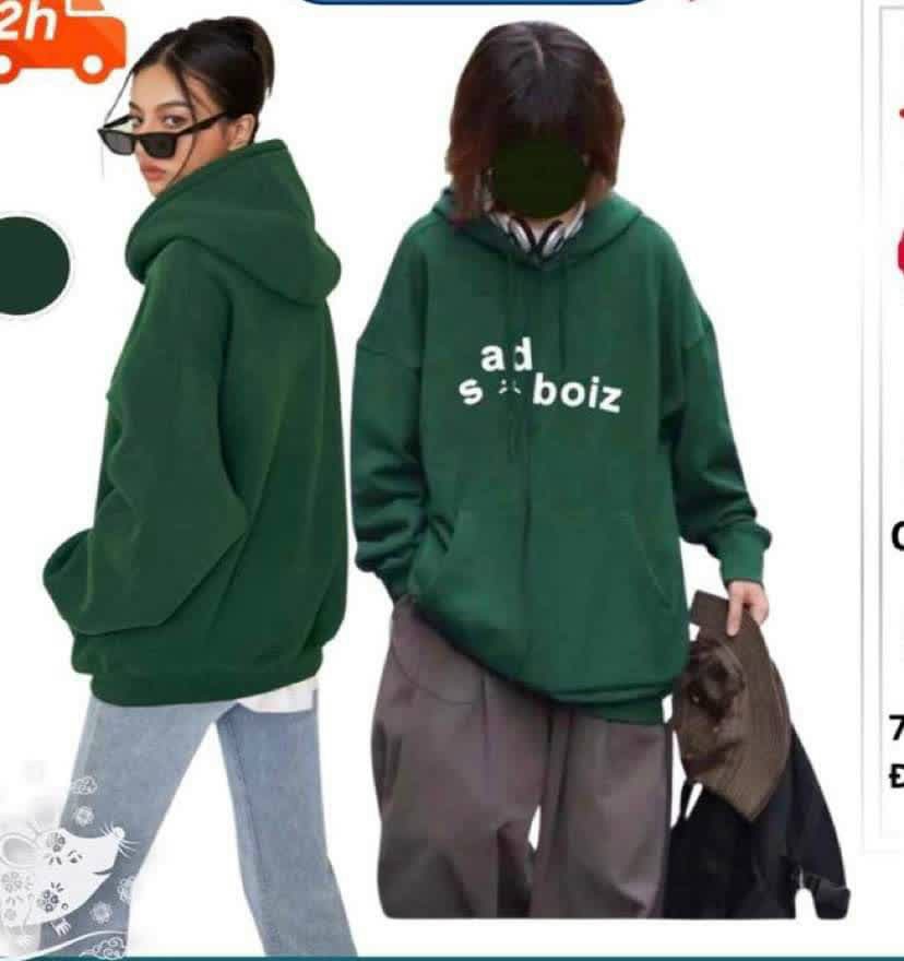 Áo Hoodie Sadboiz Màu Xanh Có Túi , Nón Mũ 2 Lớp - Khoác Thun Nỉ Nam Nữ Nhóm Cặp Đôi Mặc Chống Nắng - Thu Đông