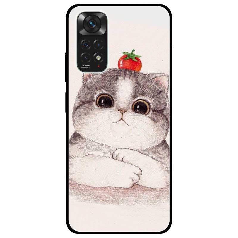 Ốp lưng dành cho Xiaomi Redmi Note 11 4G mẫu Mèo Và Cà Đỏ