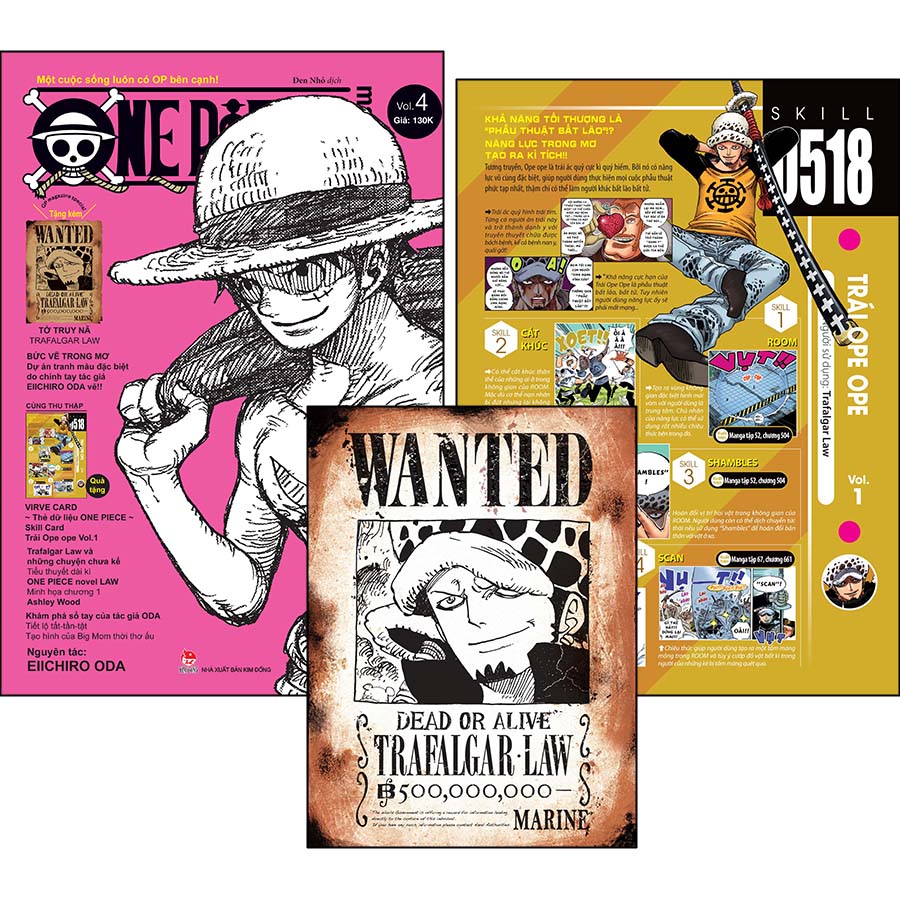 One Piece Magazine Tập 4 [Tặng Kèm Tờ Truy Nã Law &amp; Vivre Card Trái Ope Ope]