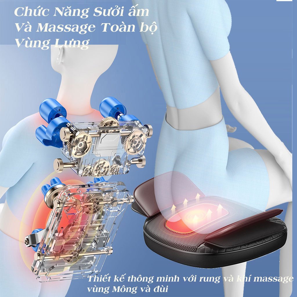 [Tặng Máy Massage Chân] Ghế Massage Toàn Thân Cao Cấp Dành Gia Đình Đệm Ghế Mát Xa Toàn Thân Chuyên Sâu Hồng Ngoại Công Suất Mạnh Thư Giãn Giảm Đau Mỏi Stress Hiệu Quả - Hàng Chính Hãng