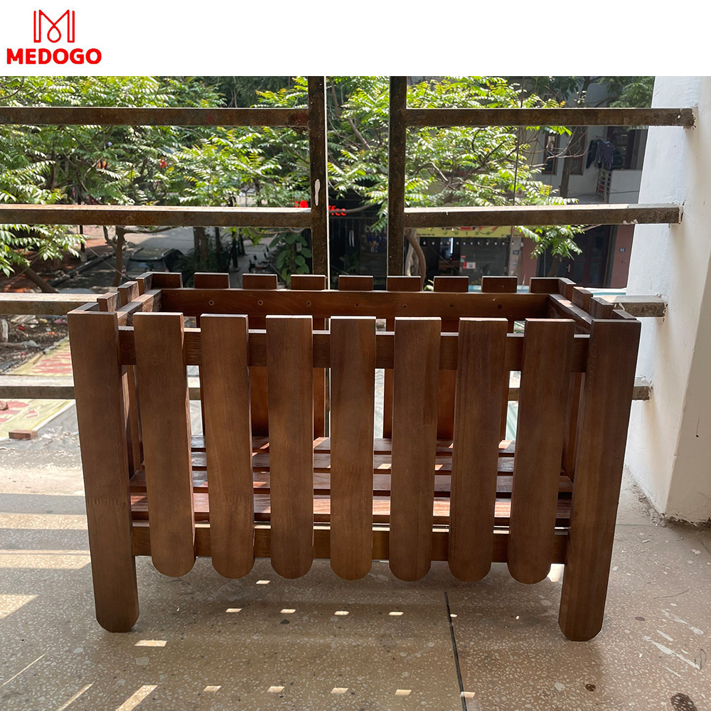 Chậu gỗ trồng cây Medogo, hoa, chậu chữ nhật trồng cây ban công-03