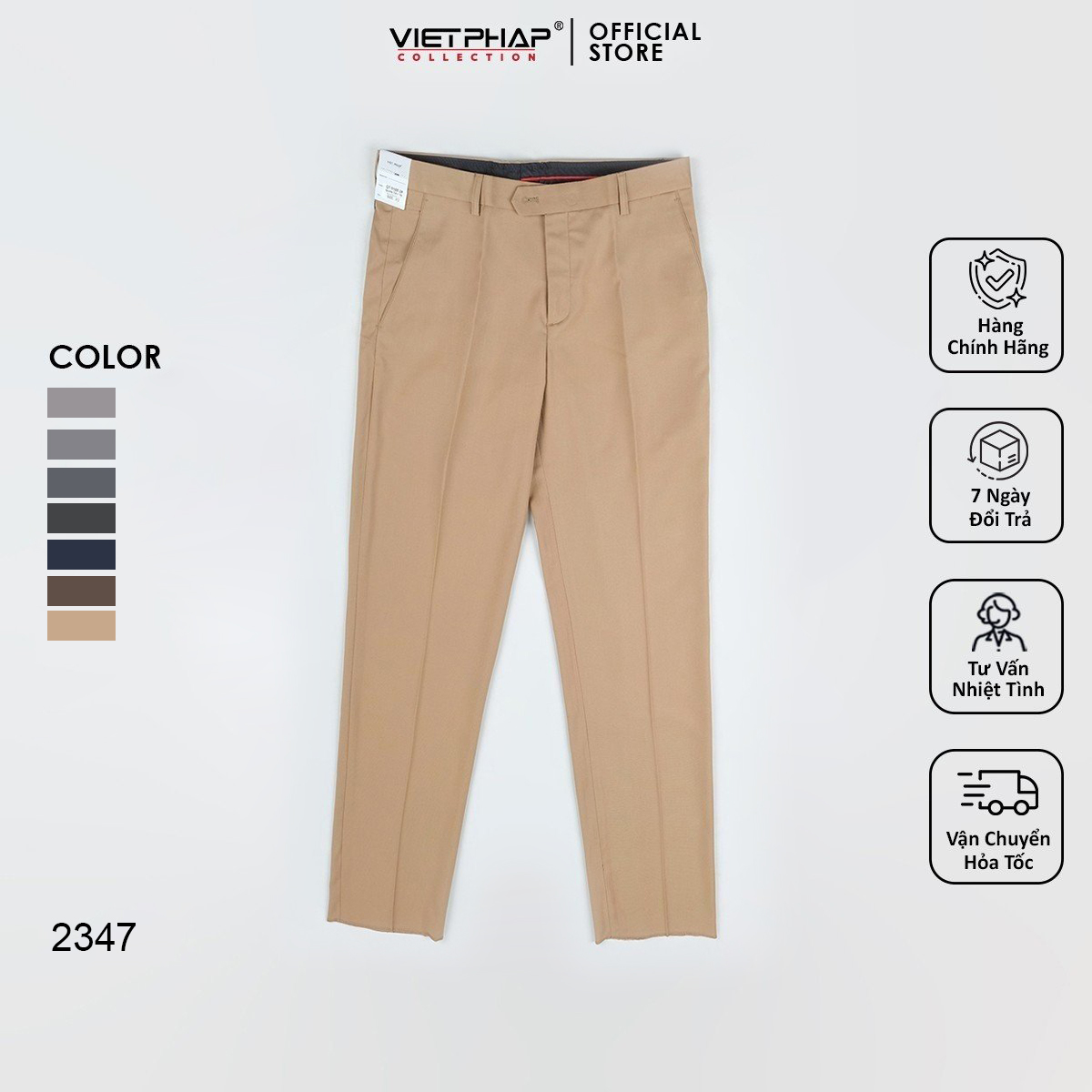 Quần Tây Nam VIỆT PHÁP Form Classic Có Ly Chất liệu Cao Cấp Chống Nhăn, Độ Bền Cao 2347