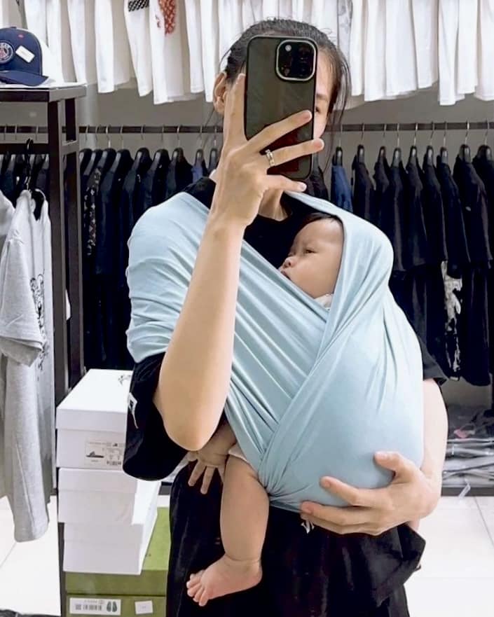 Địu Vải EmBé Sling Dòng Flex Và Flex Plus Màu Ocean Cho Bé Từ 0 Đến 24 Tháng Tuổi