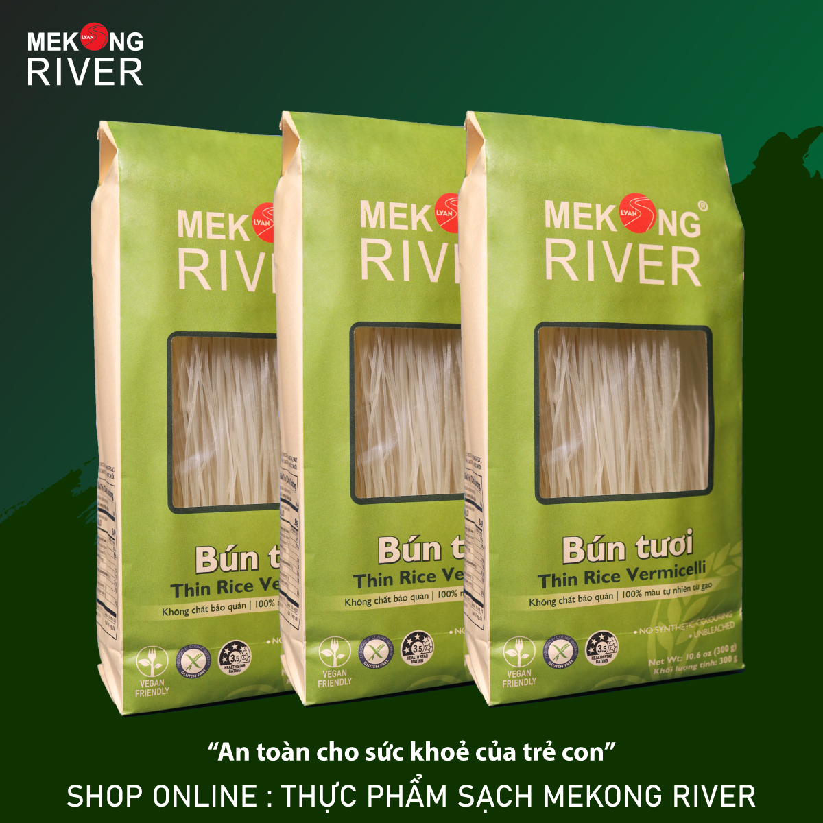 Combo 3 túi Bún Tươi MeKong River 300g