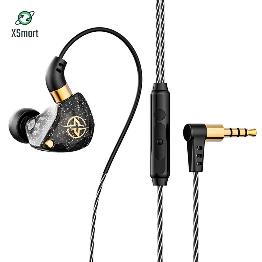 Tai Nghe Dây Nhét Tai Chống Ồn XSmart X6 Âm Thanh Siêu Bass Nghe Nhạc, Xem Phim, Chơi Game Cực Đã Tích Hợp Mic Lọc Âm, jack 3.5 - Hàng Chính Hãng