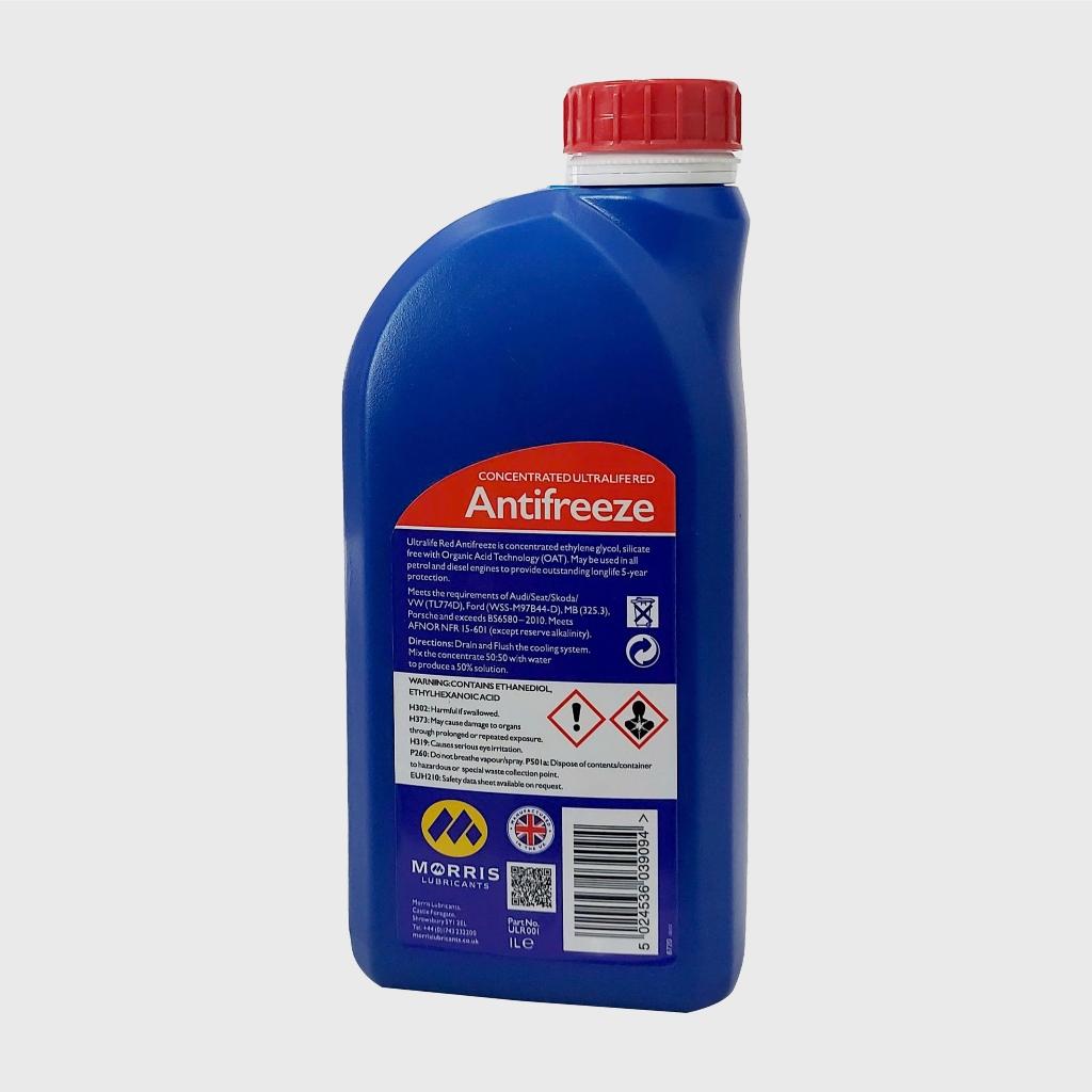 Nước Làm Mát Đỏ Cao Cấp Cho Động Cơ Xăng - Morris Lubricants Ultralife Red Longlife / Can 1L