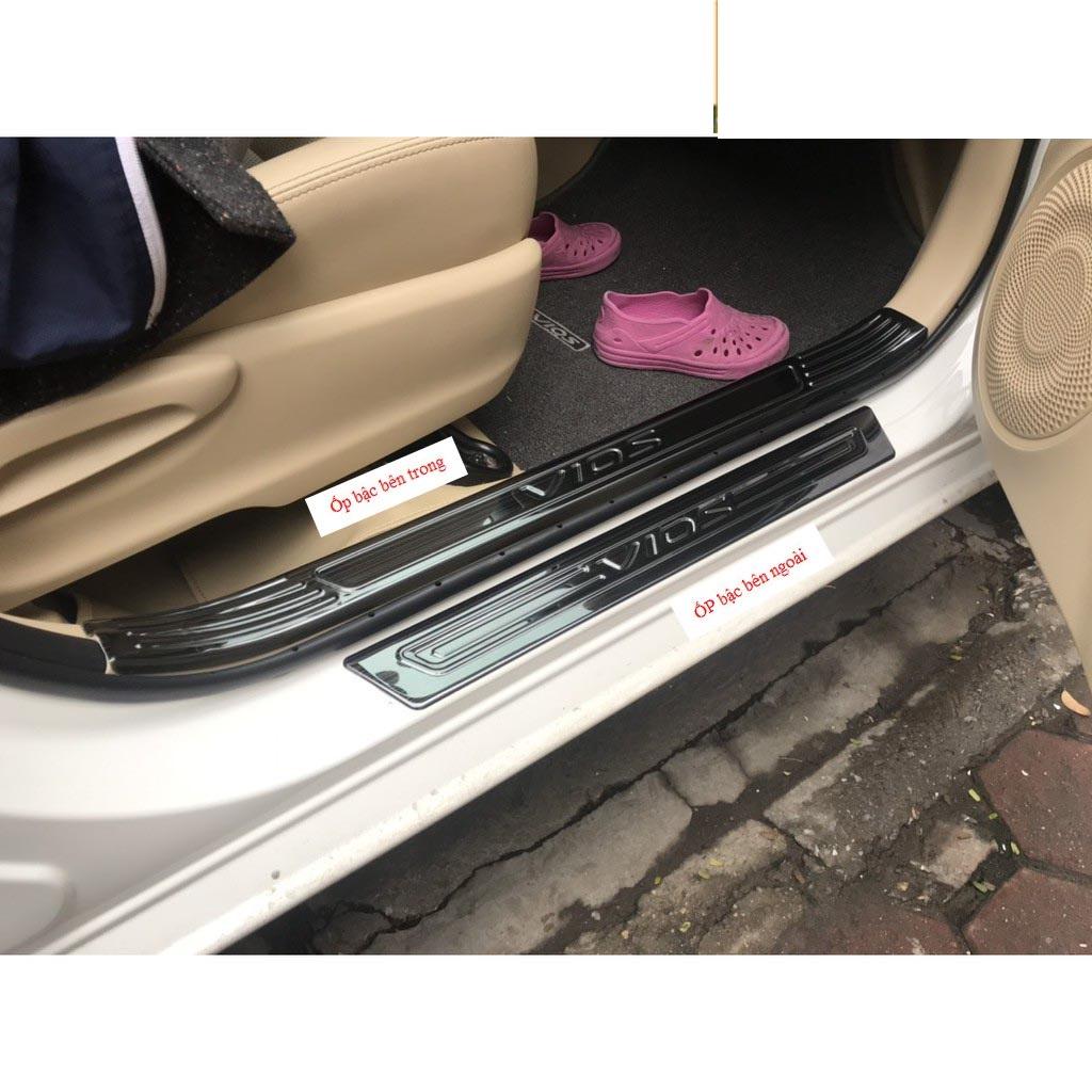 Ốp bậc cửa , nẹp bước chân Toyota Vios 2019-2022 cao cấp -mẫu Titan 8 chi tiết