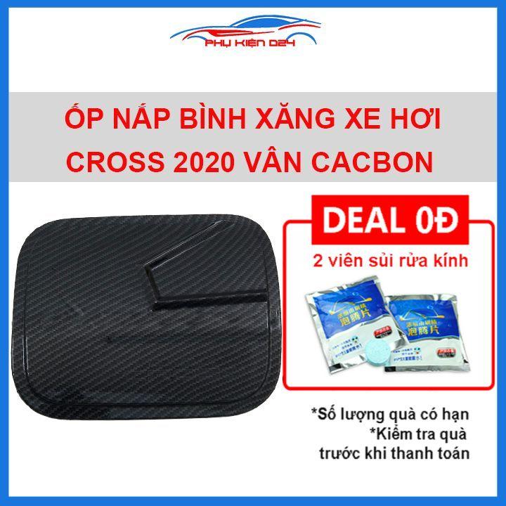 Ốp nắp bình xăng Corolla Cross 2020-2021 vân cacbon chống trầy trang trí ô tô