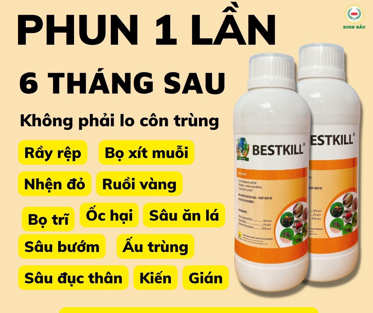 CHế phẩm côn trùng BestKill Kinh Bắc lọ 1 lít