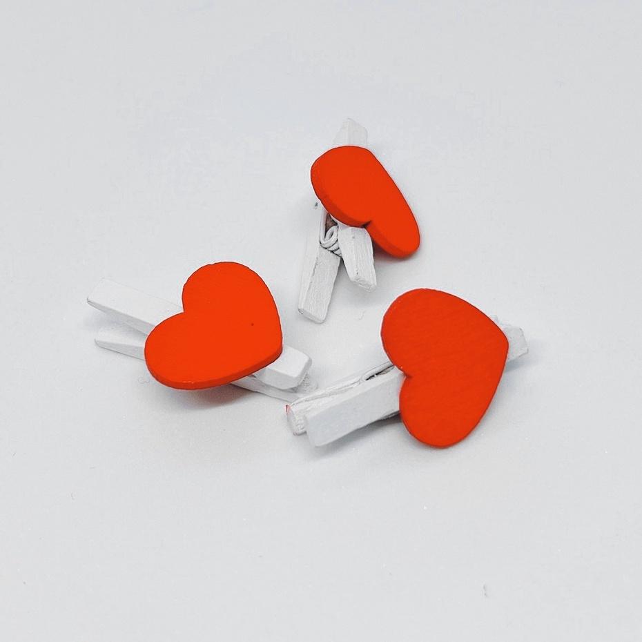 Kẹp gỗ hình trái tim 2,5*3,5cm - Kẹp gỗ Vintage trang trí nhà cửa/ góc học tập Duashop